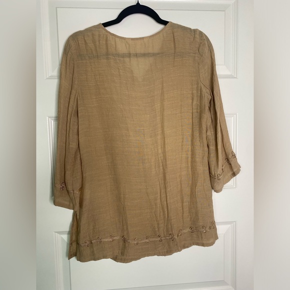 Neutral Tan Beaded Tunic - Picture 2 of 6
